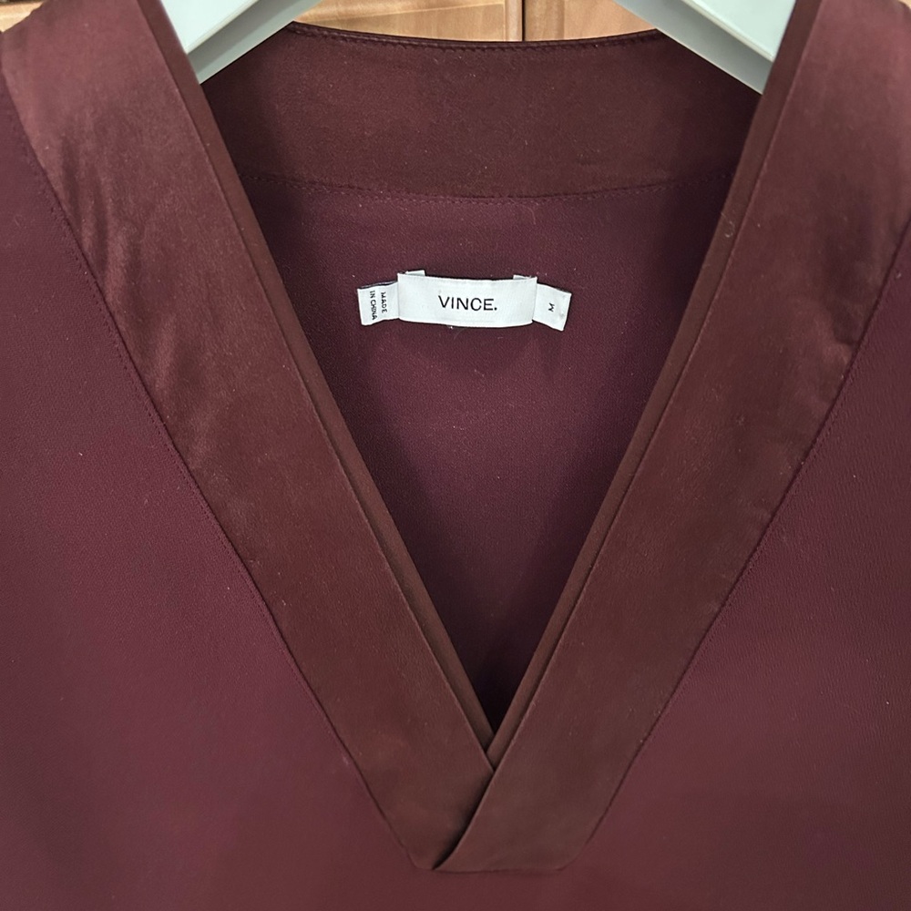 Vince Deep Burgundy V-Neck dress